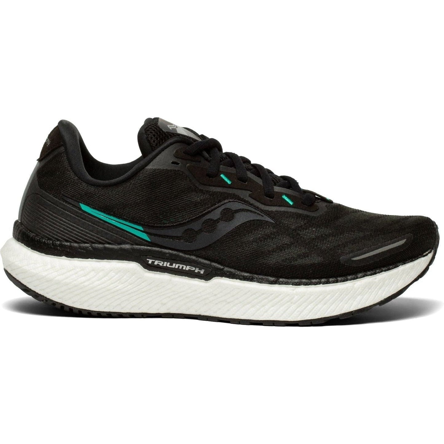 Women's Saucony Triumph 19, Black/White, 7 D Wide